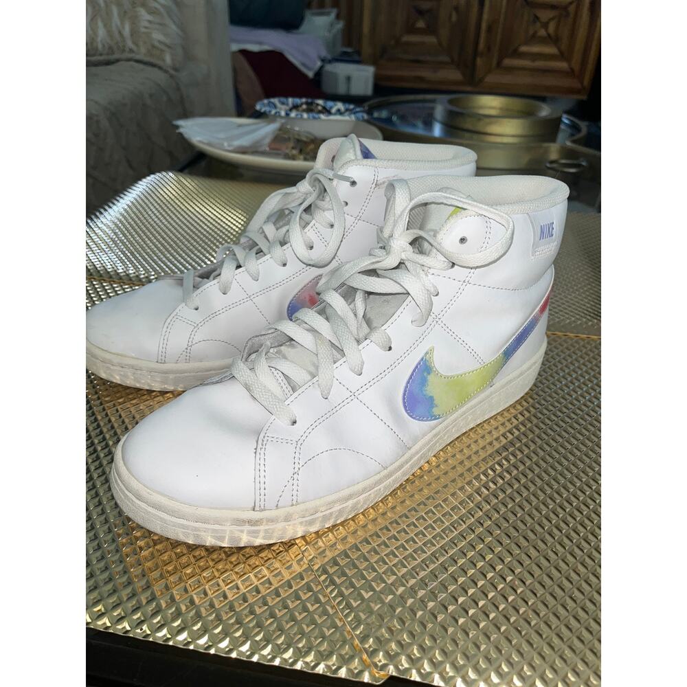 Nike Women's Court Royale 2 Mid Size White Tye Die Swoosh 11 (371)